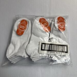 Wonder Nation No Show Socks 9 pair Kids Medium Shoe Size 9-2 1/2 White
